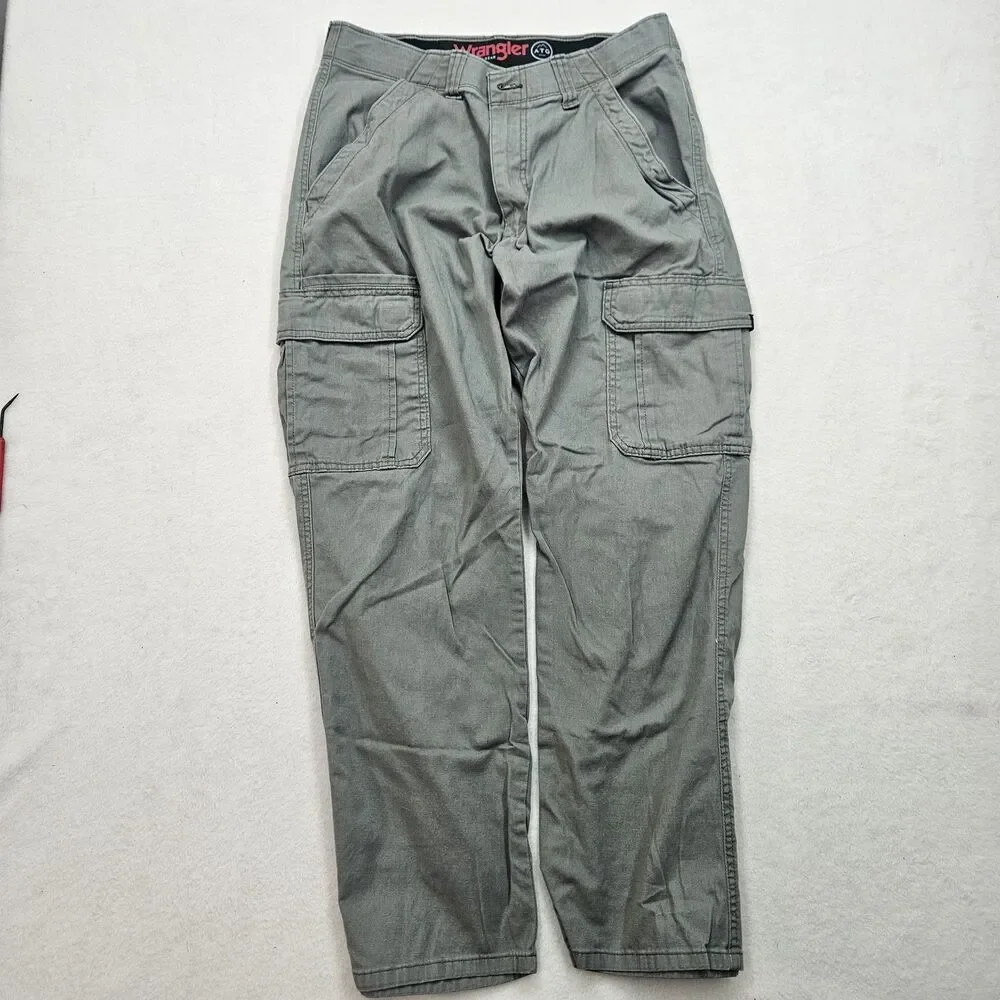 Wrangler ATG Men's 32x30 Sage Green Cargo Pants All Terrain Gear Cotton Blend